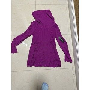Maglia Sweater Fucshia Purple Size L Turtle Neck New Tags Long Sleeve